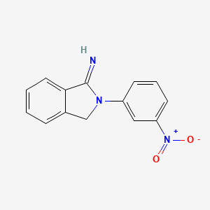 molecular formula C14H11N3O2 B2490794 2-(3-硝基苯基)异吲哚-1-亚胺 CAS No. 312732-70-0