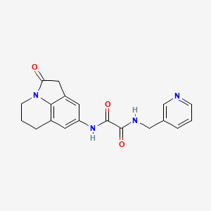 molecular formula C19H18N4O3 B2490797 N1-(2-oxo-2,4,5,6-tetrahydro-1H-pyrrolo[3,2,1-ij]quinolin-8-yl)-N2-(pyridin-3-ylmethyl)oxalamide CAS No. 898411-27-3
