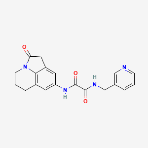 molecular formula C19H18N4O3 B2490797 N1-(2-氧代-2,4,5,6-四氢-1H-吡咯并[3,2,1-ij]喹啉-8-基)-N2-(吡啶-3-基甲基)草酰胺 CAS No. 898411-27-3