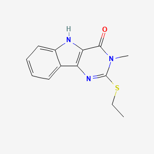 molecular formula C13H13N3OS B2490798 2-(ethylthio)-3-methyl-3H-pyrimido[5,4-b]indol-4(5H)-one CAS No. 537668-23-8