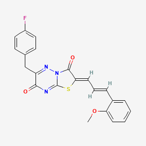 molecular formula C22H16FN3O3S B2490802 (Z)-6-(4-氟苄基)-2-((E)-3-(2-甲氧基苯基)烯基亚甲基)-2H-噻唑并[3,2-b][1,2,4]三嗪-3,7-二酮 CAS No. 620539-77-7