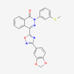 molecular formula C24H16N4O4S B2490803 4-[3-(1,3-苯并二氧杂噻吩-5-基)-1,2,4-噁二唑-5-基]-2-[3-(甲硫基)苯基]邻苯二酮-1(2H)-酮 CAS No. 1291832-59-1