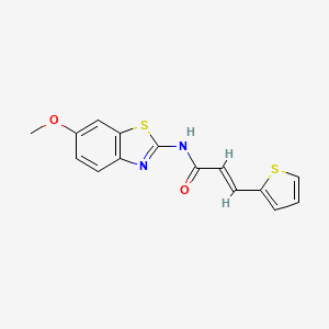 molecular formula C15H12N2O2S2 B2490804 (E)-N-(6-methoxybenzo[d]thiazol-2-yl)-3-(thiophen-2-yl)acrylamide CAS No. 392323-01-2