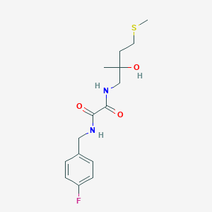 molecular formula C15H21FN2O3S B2490805 N1-(4-fluorobenzyl)-N2-(2-hydroxy-2-methyl-4-(methylthio)butyl)oxalamide CAS No. 1396757-21-3