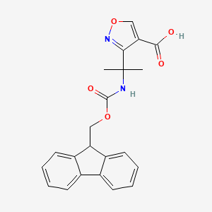 molecular formula C22H20N2O5 B2490810 3-[2-({[(9H-fluoren-9-yl)methoxy]carbonyl}amino)propan-2-yl]-1,2-oxazole-4-carboxylic acid CAS No. 2138337-07-0