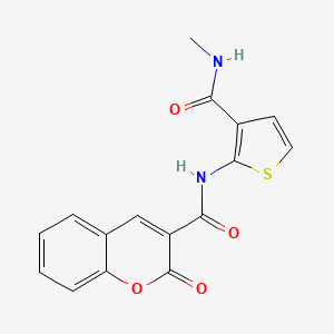 molecular formula C16H12N2O4S B2490819 N-(3-(甲基氨基)噻吩-2-基)-2-氧代-2H-香豆素-3-甲酰胺 CAS No. 888413-34-1