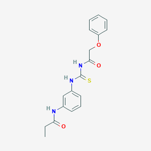 molecular formula C18H19N3O3S B249082 N-(3-{[(phenoxyacetyl)carbamothioyl]amino}phenyl)propanamide 