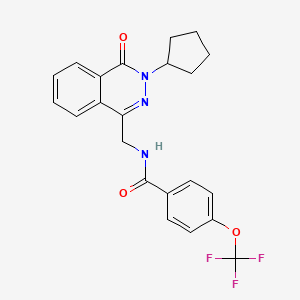 molecular formula C22H20F3N3O3 B2490824 N-((3-cyclopentyl-4-oxo-3,4-dihydrophthalazin-1-yl)methyl)-4-(trifluoromethoxy)benzamide CAS No. 1421517-48-7