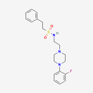 molecular formula C20H26FN3O2S B2490826 N-(2-(4-(2-fluorophenyl)piperazin-1-yl)ethyl)-2-phenylethanesulfonamide CAS No. 1049392-16-6