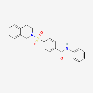 molecular formula C24H24N2O3S B2490834 4-((3,4-dihydroisoquinolin-2(1H)-yl)sulfonyl)-N-(2,5-dimethylphenyl)benzamide CAS No. 476326-25-7