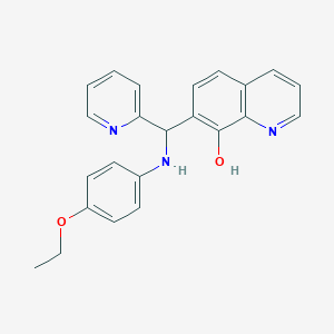 molecular formula C23H21N3O2 B2490835 7-(((4-Ethoxyphenyl)amino)(pyridin-2-yl)methyl)quinolin-8-ol CAS No. 33495-39-5