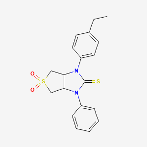 molecular formula C19H20N2O2S2 B2490838 1-(4-ethylphenyl)-3-phenyltetrahydro-1H-thieno[3,4-d]imidazole-2(3H)-thione 5,5-dioxide CAS No. 713507-32-5