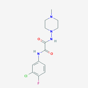 molecular formula C13H16ClFN4O2 B2490847 N1-(3-chloro-4-fluorophenyl)-N2-(4-methylpiperazin-1-yl)oxalamide CAS No. 903078-65-9