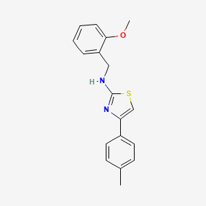 molecular formula C18H18N2OS B2490858 (2-Methoxy-benzyl)-(4-p-tolyl-thiazol-2-yl)-amine CAS No. 554438-84-5