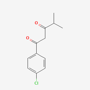 molecular formula C12H13ClO2 B2490871 1-(4-Chlorophenyl)-4-methylpentane-1,3-dione CAS No. 100119-43-5