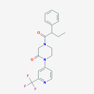 molecular formula C20H20F3N3O2 B2490874 4-(2-Phenylbutanoyl)-1-[2-(trifluoromethyl)pyridin-4-yl]piperazin-2-one CAS No. 2380173-20-4