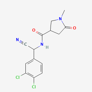 molecular formula C14H13Cl2N3O2 B2490878 N-[cyano(3,4-dichlorophenyl)methyl]-1-methyl-5-oxopyrrolidine-3-carboxamide CAS No. 1355534-04-1