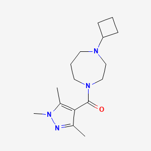 molecular formula C16H26N4O B2490887 (4-cyclobutyl-1,4-diazepan-1-yl)(1,3,5-trimethyl-1H-pyrazol-4-yl)methanone CAS No. 2319803-67-1