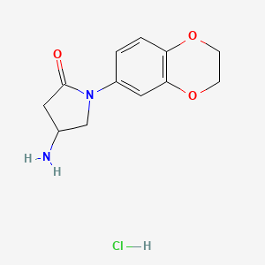 B2490894 4-Amino-1-(2,3-dihydrobenzo[b][1,4]dioxin-6-yl)pyrrolidin-2-one hydrochloride CAS No. 2034403-20-6