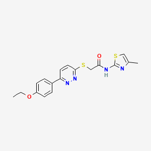 molecular formula C18H18N4O2S2 B2490900 2-((6-(4-乙氧基苯基)吡啶-3-基)硫)-N-(4-甲基噻唑-2-基)乙酰胺 CAS No. 893974-39-5
