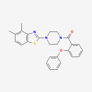molecular formula C26H25N3O2S B2490904 (4-(4,5-二甲基苯并[d]噻唑-2-基)哌嗪-1-基)(2-苯氧基苯基)甲酮 CAS No. 922811-24-3