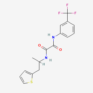 molecular formula C16H15F3N2O2S B2490909 N1-(1-(thiophen-2-yl)propan-2-yl)-N2-(3-(trifluoromethyl)phenyl)oxalamide CAS No. 1209236-12-3