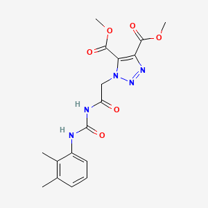 molecular formula C17H19N5O6 B2490915 dimethyl 1-[2-({[(2,3-dimethylphenyl)amino]carbonyl}amino)-2-oxoethyl]-1H-1,2,3-triazole-4,5-dicarboxylate CAS No. 892278-08-9