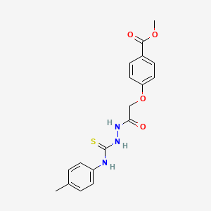 molecular formula C18H19N3O4S B2490918 Methyl 4-((N-((((4-methylphenyl)amino)thioxomethyl)amino)carbamoyl)methoxy)benzoate CAS No. 1023532-72-0