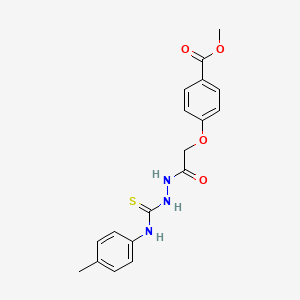 molecular formula C18H19N3O4S B2490918 4-((N-((((4-メチルフェニル)アミノ)チオキソメチル)アミノ)カルバモイル)メトキシ)安息香酸メチル CAS No. 1023532-72-0