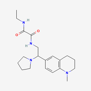 molecular formula C20H30N4O2 B2490925 N-ethyl-N'-[2-(1-methyl-1,2,3,4-tetrahydroquinolin-6-yl)-2-pyrrolidin-1-ylethyl]ethanediamide CAS No. 922119-82-2