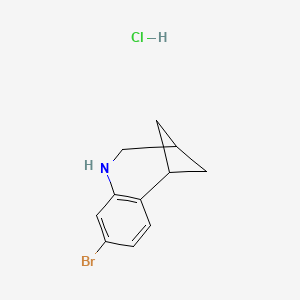 molecular formula C11H13BrClN B2490929 5-溴-8-氮杂三环[8.1.1.02,7]十二烯;盐酸盐 CAS No. 2375274-43-2