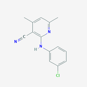 molecular formula C14H12ClN3 B2490931 2-[(3-氯苯基)氨基]-4,6-二甲基吡啶-3-腈 CAS No. 327049-50-3