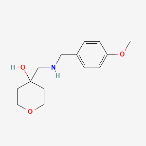 molecular formula C14H21NO3 B2490932 4-({[(4-Methoxyphenyl)methyl]amino}methyl)oxan-4-ol CAS No. 1483176-06-2