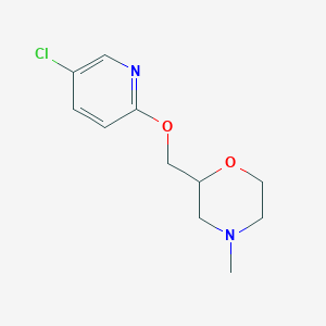 molecular formula C11H15ClN2O2 B2490934 2-[(5-Chloropyridin-2-yl)oxymethyl]-4-methylmorpholine CAS No. 2380143-10-0