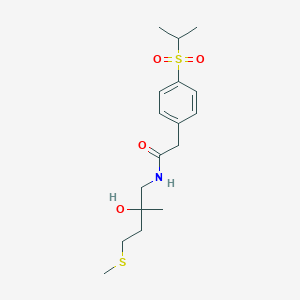 molecular formula C17H27NO4S2 B2490936 N-(2-hydroxy-2-methyl-4-(methylthio)butyl)-2-(4-(isopropylsulfonyl)phenyl)acetamide CAS No. 1396880-10-6