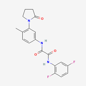 molecular formula C19H17F2N3O3 B2490941 N1-(2,5-difluorophenyl)-N2-(4-methyl-3-(2-oxopyrrolidin-1-yl)phenyl)oxalamide CAS No. 942012-52-4
