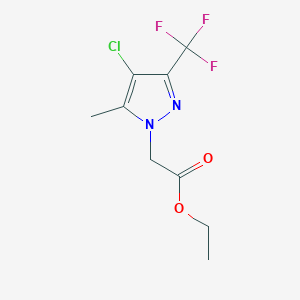 molecular formula C9H10ClF3N2O2 B2490942 Acetato de etilo [4-cloro-5-metil-3-(trifluorometil)-1H-pirazol-1-il] CAS No. 345237-74-3