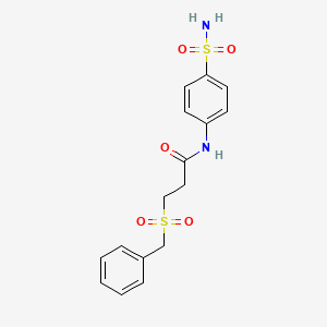 molecular formula C16H18N2O5S2 B2490947 3-(苄基磺酰)-N-(4-磺酰氨基苯基)丙酰胺 CAS No. 878989-06-1