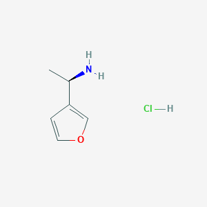 molecular formula C6H10ClNO B2490949 (R)-1-(呋喃-3-基)乙基胺 盐酸盐 CAS No. 2287239-47-6