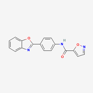 molecular formula C17H11N3O3 B2490953 N-(4-(benzo[d]oxazol-2-yl)phenyl)isoxazole-5-carboxamide CAS No. 941957-48-8