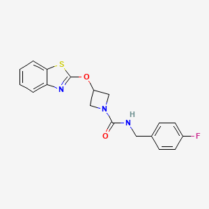 molecular formula C18H16FN3O2S B2490956 3-(benzo[d]thiazol-2-yloxy)-N-(4-fluorobenzyl)azetidine-1-carboxamide CAS No. 1797587-42-8