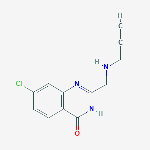 molecular formula C12H10ClN3O B2490965 7-Chloro-2-{[(prop-2-yn-1-yl)amino]methyl}-3,4-dihydroquinazolin-4-one CAS No. 1090690-12-2