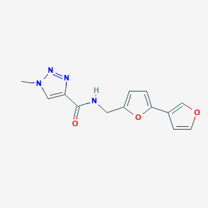 molecular formula C13H12N4O3 B2490967 N-([2,3'-bifuran]-5-ylmethyl)-1-methyl-1H-1,2,3-triazole-4-carboxamide CAS No. 2034566-49-7