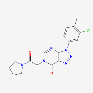 molecular formula C17H17ClN6O2 B2490972 3-(3-Chloro-4-methylphenyl)-6-(2-oxo-2-pyrrolidin-1-ylethyl)triazolo[4,5-d]pyrimidin-7-one CAS No. 887223-40-7