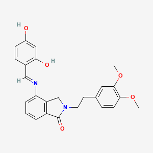molecular formula C25H24N2O5 B2490983 4-{[(E)-(2,4-dihydroxyphenyl)methylidene]amino}-2-(3,4-dimethoxyphenethyl)-1-isoindolinone CAS No. 882747-50-4