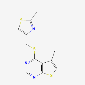 5,6-Dimethyl-4-(((2-methylthiazol-4-yl)methyl)thio)thieno[2,3-d]pyrimidine