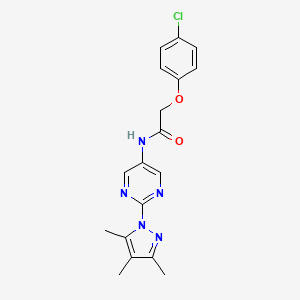 molecular formula C18H18ClN5O2 B2490993 2-(4-chlorophenoxy)-N-(2-(3,4,5-trimethyl-1H-pyrazol-1-yl)pyrimidin-5-yl)acetamide CAS No. 1421523-46-7
