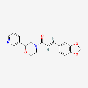 molecular formula C19H18N2O4 B2490999 (E)-3-(benzo[d][1,3]dioxol-5-yl)-1-(2-(pyridin-3-yl)morpholino)prop-2-en-1-one CAS No. 1428381-95-6