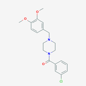 molecular formula C20H23ClN2O3 B249100 1-(3-Chlorobenzoyl)-4-(3,4-dimethoxybenzyl)piperazine 
