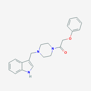 molecular formula C21H23N3O2 B249101 1-[4-(1H-indol-3-ylmethyl)piperazin-1-yl]-2-phenoxyethanone 